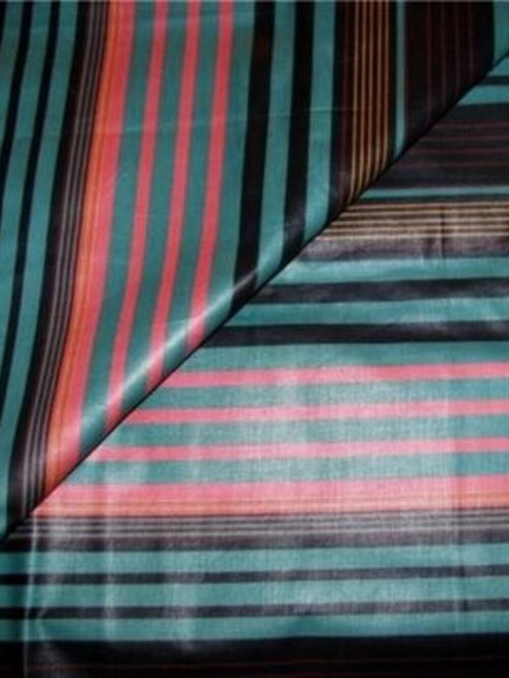 Peach Navy Wine & Turquoise Chintz Decor Fabric 55" wide x 3+ yds long